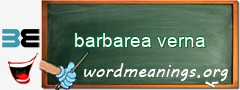 WordMeaning blackboard for barbarea verna